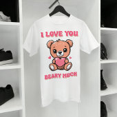 Ik hou van je beary veel, Schattige Beer met hart T-shirt