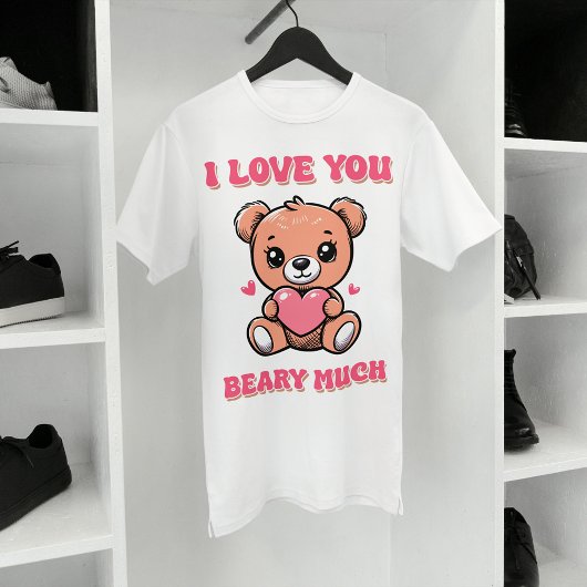 Ik hou van je beary veel, Schattige Beer met hart T-shirt