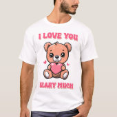 Ik hou van je beary veel, Schattige Beer met hart T-shirt (Voorkant)