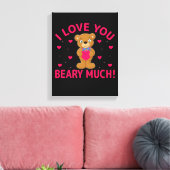 Ik hou van je beary veel Teddy Bear Canvas Afdruk (Insitu (Woonkamer))