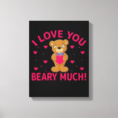 Ik hou van je beary veel Teddy Bear Canvas Afdruk (Voorkant)