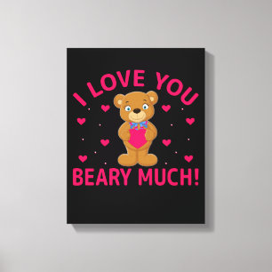 Ik hou van je beary veel Teddy Bear Canvas Afdruk
