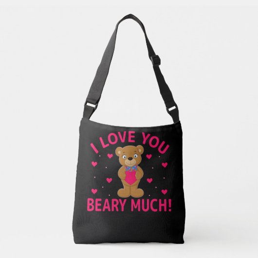 Ik hou van je beary veel Teddy Bear Crossbody Tas (Voorkant)