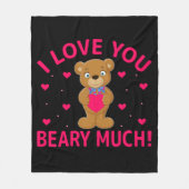 Ik hou van je beary veel Teddy Bear Fleece Deken (Voorkant)