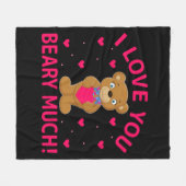 Ik hou van je beary veel Teddy Bear Fleece Deken (Voorkant (Horizontaal))