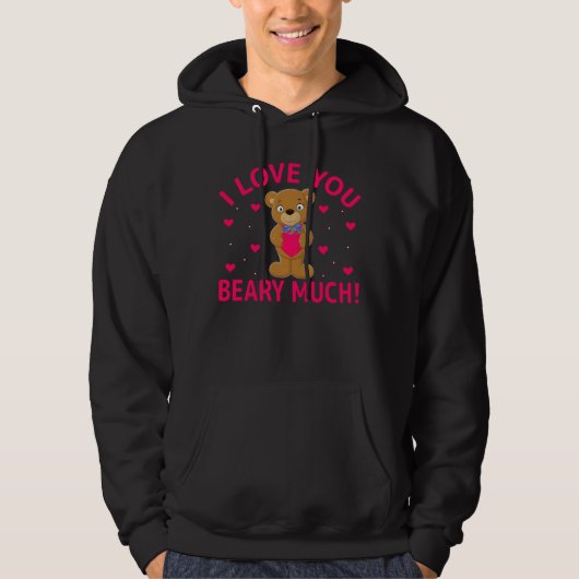 Ik hou van je beary veel Teddy Bear Hoodie (Voorkant)