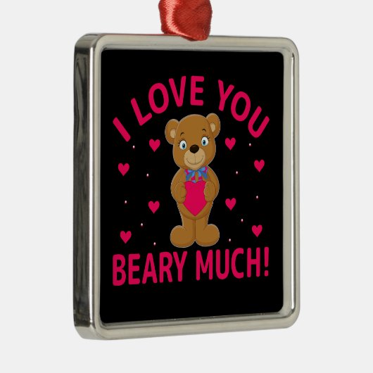 Ik hou van je beary veel Teddy Bear Metalen Ornament (Rechts)