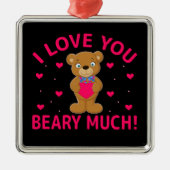 Ik hou van je beary veel Teddy Bear Metalen Ornament (Voorkant)