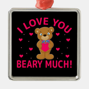 Ik hou van je beary veel Teddy Bear Metalen Ornament