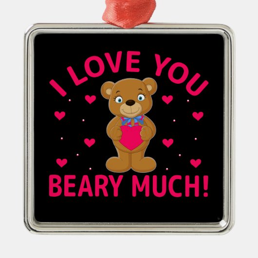 Ik hou van je beary veel Teddy Bear Metalen Ornament (Voorkant)