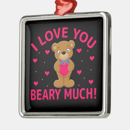 Ik hou van je beary veel Teddy Bear Metalen Ornament (Links)