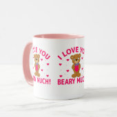 Ik hou van je beary veel Teddy Bear Mok (Voorkant links)