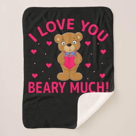 Ik hou van je beary veel Teddy Bear Sherpa Deken (Voorkant)