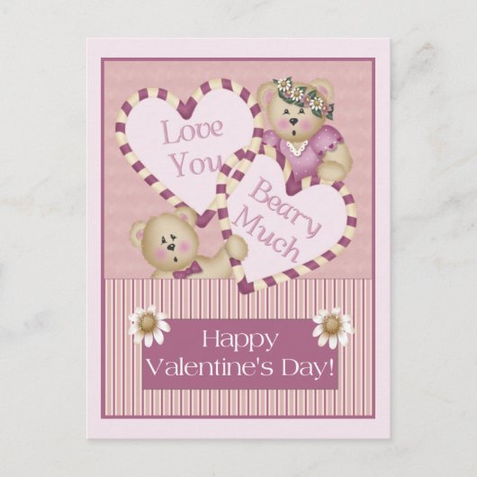 Ik hou van je beary veel Valentijnsdag Briefkaart (Voorkant)