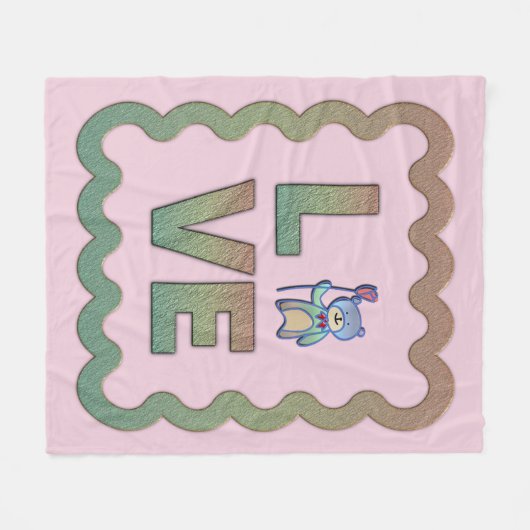 Ik hou van je Beary Very Much Pink Schattige Perso Fleece Deken (Voorkant (Horizontaal))