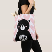 Ik hou van je beenveel Beer roze zwart meisje Tote Bag (Dichtbij)