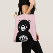 Ik hou van je beenveel Beer roze zwart meisje Tote Bag (Dichtbij)