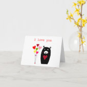 "Ik hou van je" Beer Valentijn Love card Kaart (Gele Bloem)