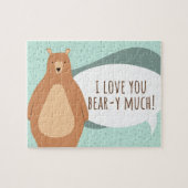 Ik hou van je Beer van veel Valentijnse Jigzaag Pu Legpuzzel (Horizontaal)