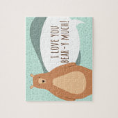 Ik hou van je Beer van veel Valentijnse Jigzaag Pu Legpuzzel (Verticaal)