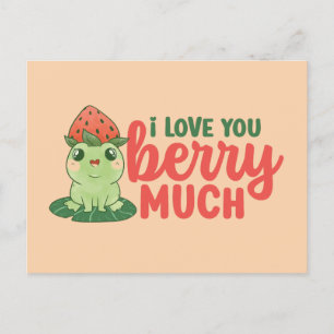 Ik hou van je Berry Much Cute Funny Valentijnsdag Briefkaart