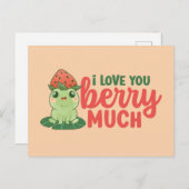 Ik hou van je Berry Much Cute Funny Valentijnsdag Briefkaart (Voorkant / Achterkant)