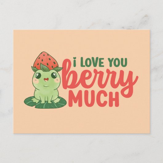 Ik hou van je Berry Much Cute Funny Valentijnsdag Briefkaart (Voorkant)