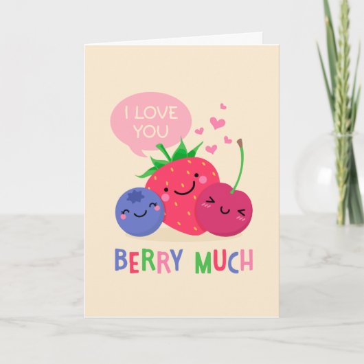 Ik hou van je Berry Much Funny Valentijnsdag Kaart (Voorkant)