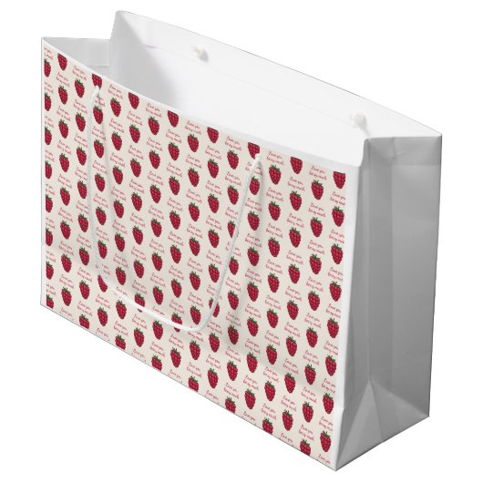 Ik hou van je Berry Much Raspberry Pattern Groot Cadeauzakje (Voorkant Gekanteld)