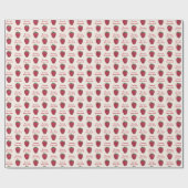 Ik hou van je Berry Much Raspberry Pattern | Valen Cadeaupapier (Vlak)