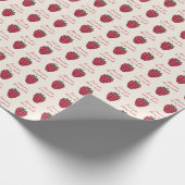 Ik hou van je Berry Much Raspberry Pattern | Valen Cadeaupapier (Hoek)