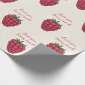 Ik hou van je Berry Much Red Raspberry | Valentijn Cadeaupapier (Hoek)