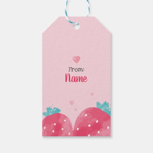 Ik hou van je Berry veel Waterverf cadeau Label Cadeaulabel (Achterkant)