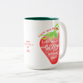 Ik hou van je bessen veel aardbeien zoete Valentij Tweekleurige Koffiemok (Voorkant rechts)