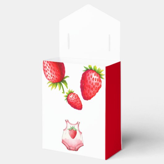 Ik hou van je bessen veel Baby shower aardbei roze Bedankdoosjes (Geopend)