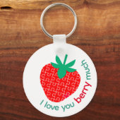 Ik hou van je bessen veel legpuzzel aardbei sleutelhanger (Voorkant)