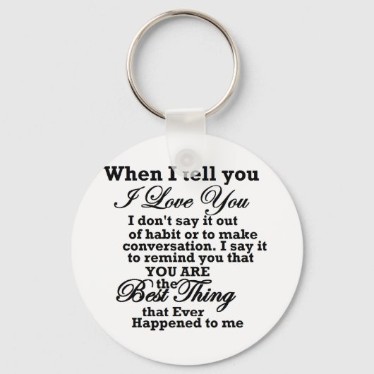 Ik hou van je, beste ding ooit! sleutelhanger (Voorkant)
