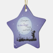 Ik hou van je bij de maan en unieke cadeautjes keramisch ornament (Links)