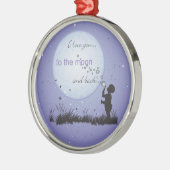 Ik hou van je bij de maan en unieke cadeautjes metalen ornament (Links)