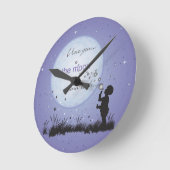 Ik hou van je bij de maan en unieke cadeautjes ronde klok (Hoek)