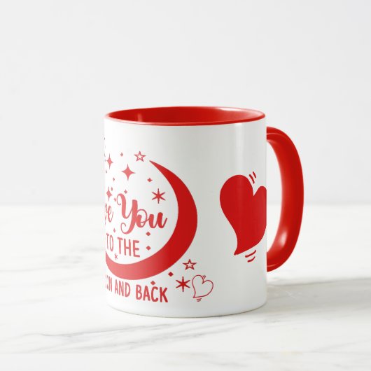 Ik hou van je bij de Moon & Back Mok (Voorkant rechts)