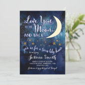 Ik hou van je bij de Moon & Back Twin Shower Uitno Kaart (Staand voorkant)