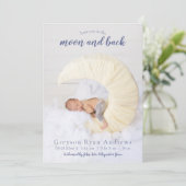 Ik hou van je bij de Moon en Back Baby kondiging Kaart (Staand voorkant)