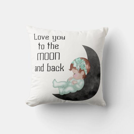 Ik hou van je bij de Moon en Back Baby Pillow Kussen (Voorkant)