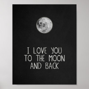 Ik hou van je bij de Moon en Back Moon Poster Art