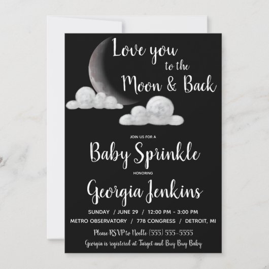 Ik hou van je bij het Baby shower Moon & Back Kaart (Voorkant)