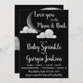 Ik hou van je bij het Baby shower Moon & Back Kaart (Voorkant / Achterkant)