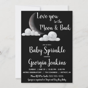 Ik hou van je bij het Baby shower Moon & Back Kaart