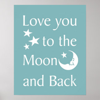 Ik hou van je bij het poster Moon en Back
