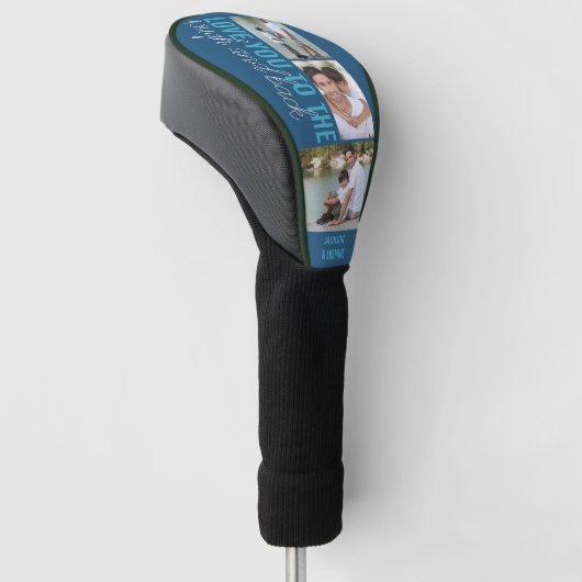 Ik hou van je bij Rough en Back 3 Foto Blue Golfheadcover (Schuin)